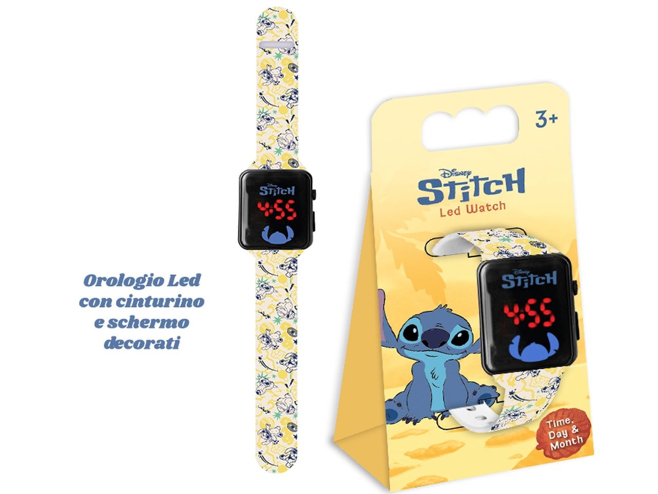 Stitch orologio led con schermo decorato