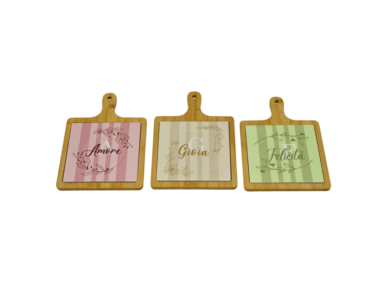 Righe tagliere quadrato, 3 colori assortiti
