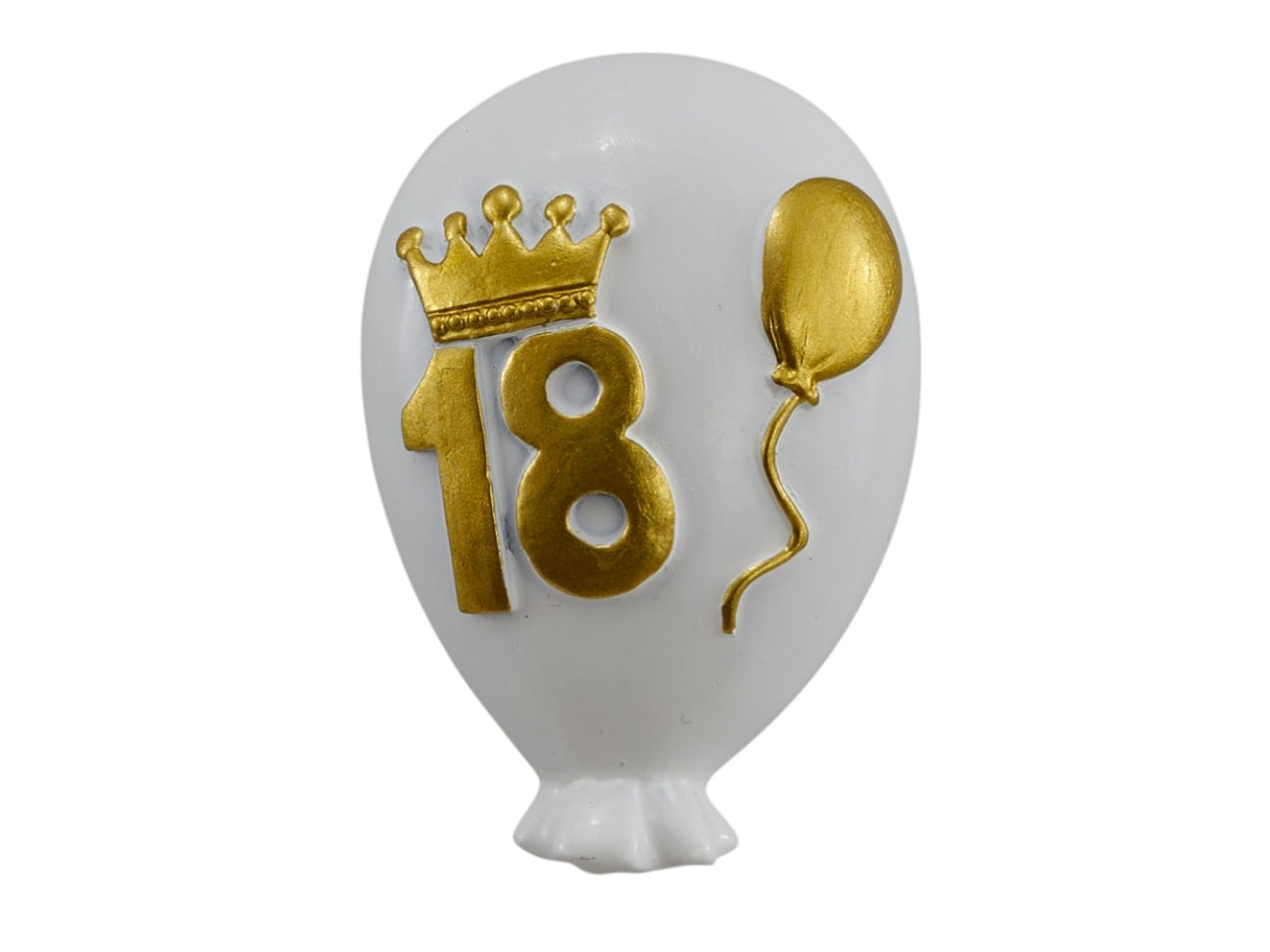 Magnete palloncino 18anni bianco/oro