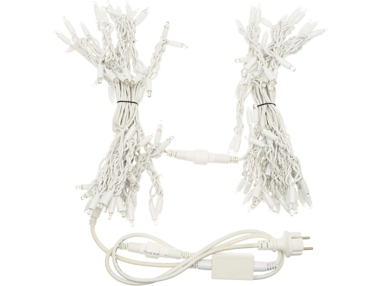 Tenda luci 114 maxi led 3x0,5mt bianco caldo con giochi di luce bianco caldo automatico flash led diamond, cavo bianco prolungabile per uso esterno IP67