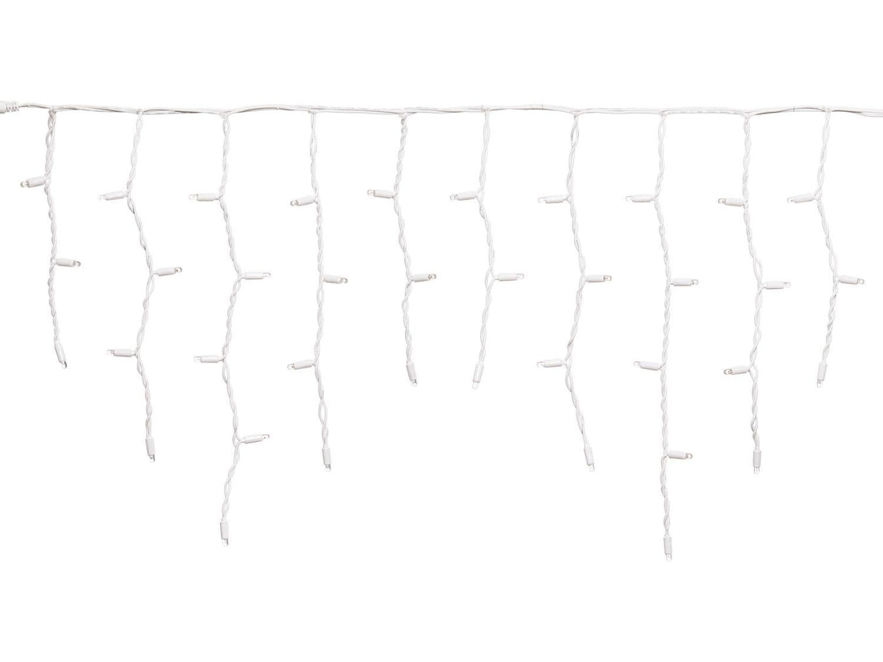 Tenda luci 114 maxi led 3x0,5mt bianco caldo con giochi di luce bianco caldo automatico flash led diamond, cavo bianco prolungabile per uso esterno IP67