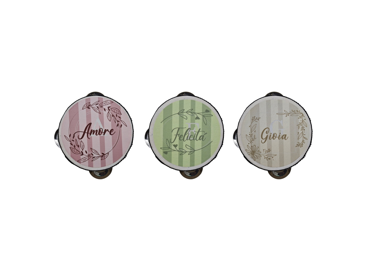 Tamburello amore gioia e felicitÃ  diametro 10cm