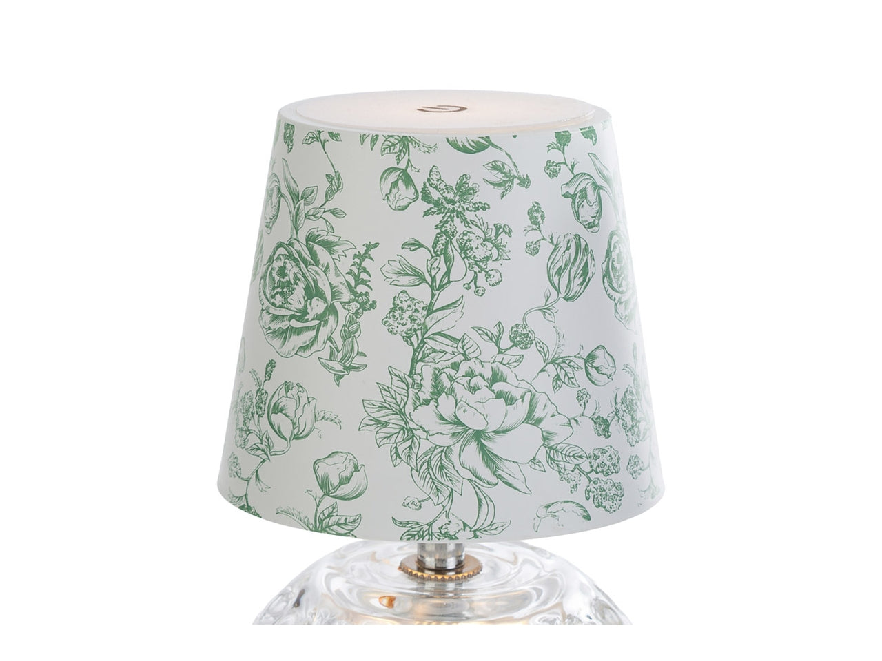 Toile lampada led touch con cappa a fantasia verde 11xh.20cm