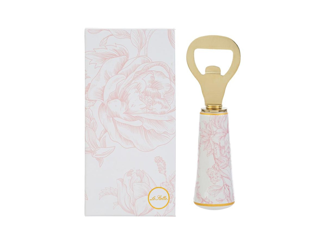 Apribottiglie 12cm con manico a fantasia rosa