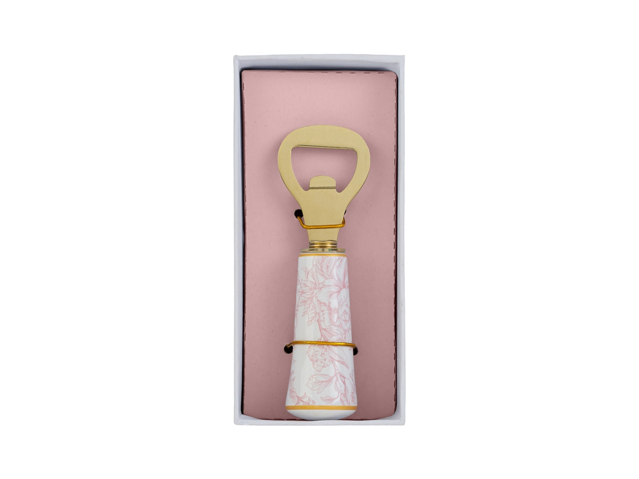 Apribottiglie 12cm con manico a fantasia rosa