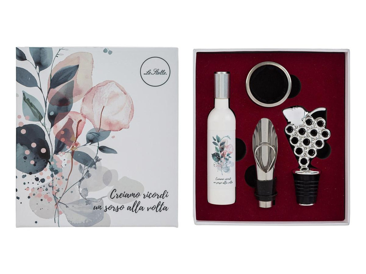 Sorsi d'amore accessori vino 4 pezzi con astuccio