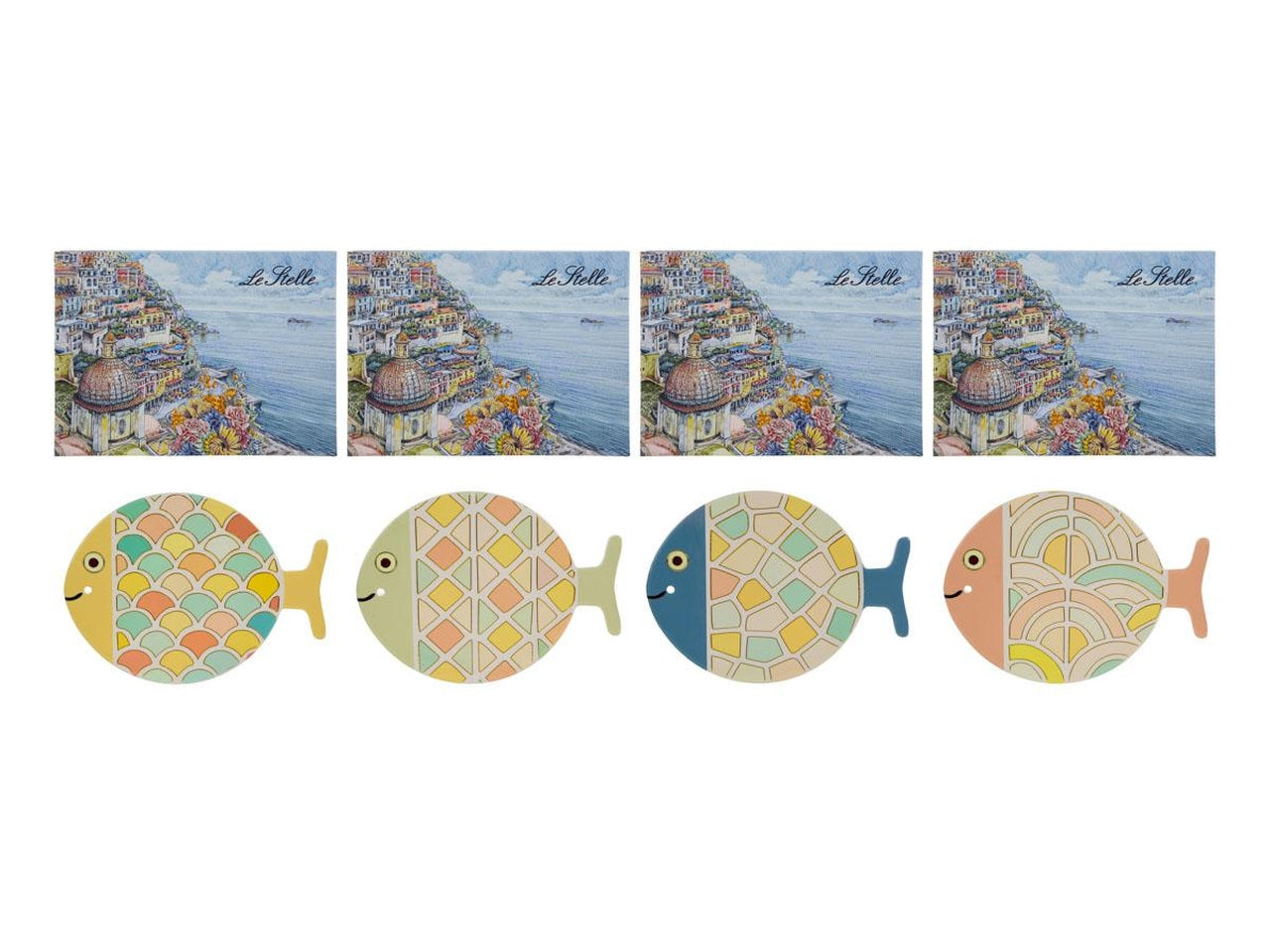 Sottopentola pesciolino in ceramica 15x20cm in 4 assortimenti