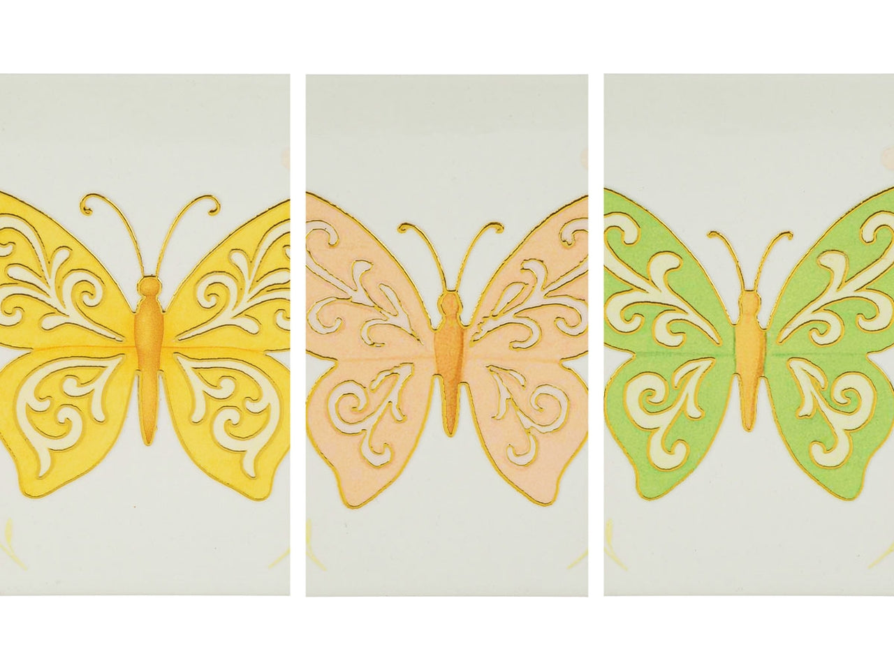 Sottopentola in ceramica con decoro farfalla 15x15cm in 3 assortimenti