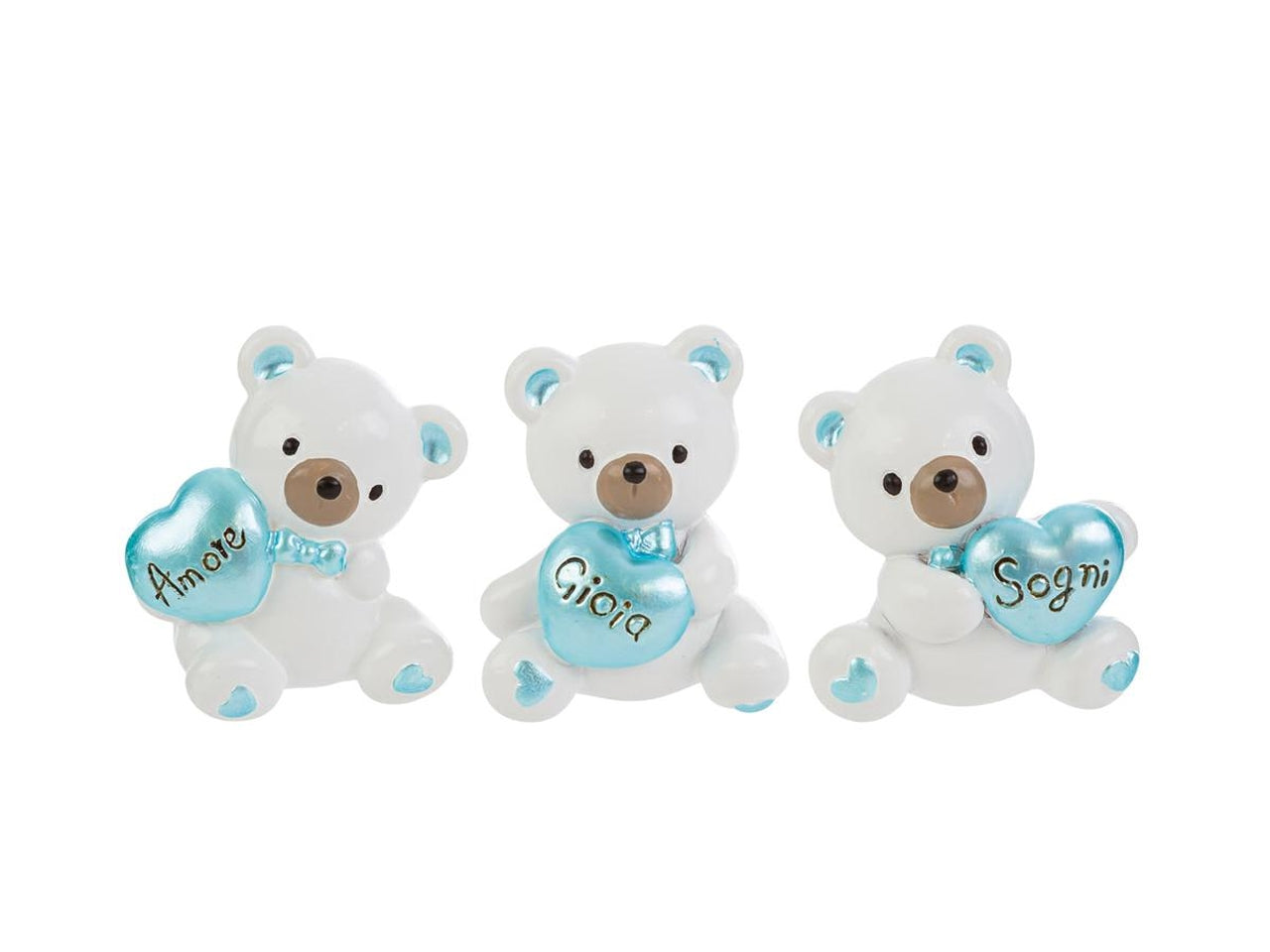 Calamita orsetto in resina 4x5cm celeste, in 3 modelli assortiti