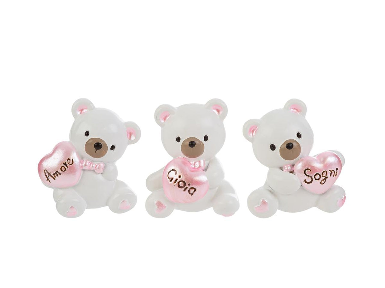 Calamita orsetto in resina 4x5cm rosa, in 3 modelli assortiti