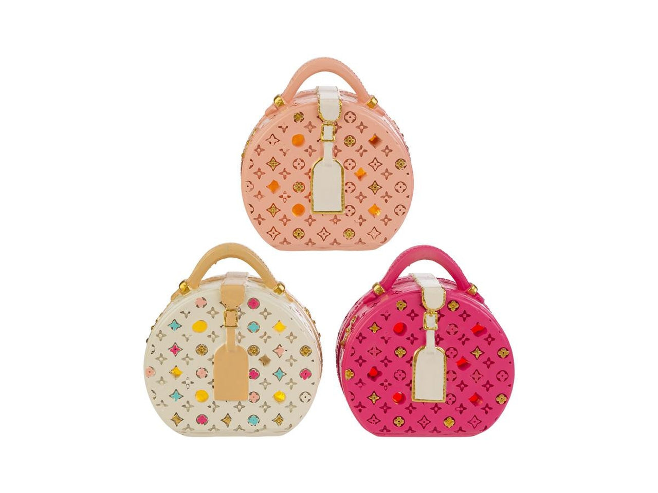 Borsetta in resina con led 7,5x4xh.8cm, 3 colori assortiti