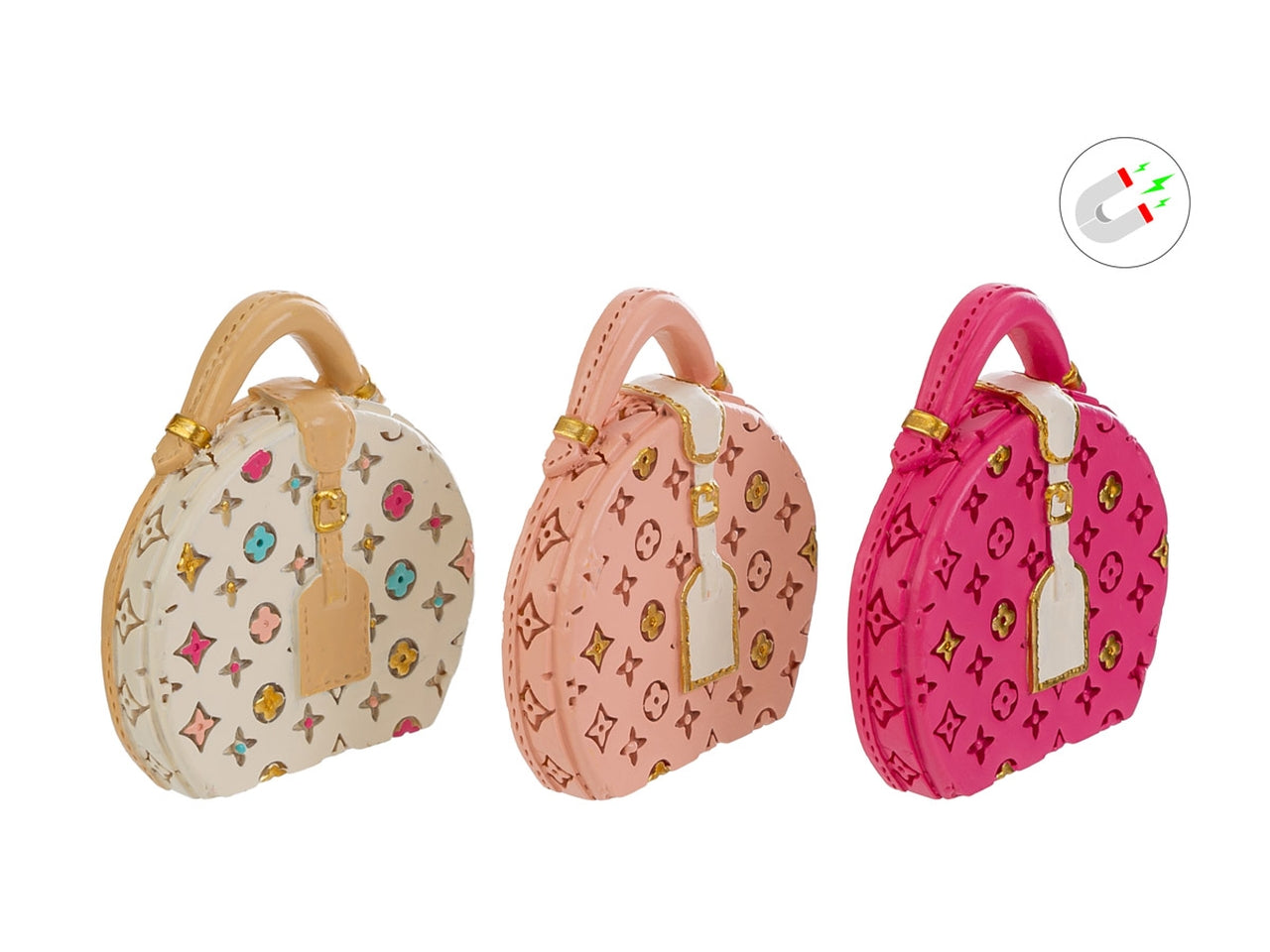 Calamita borsetta resina 4,5x5cm, in 3 colori assortiti