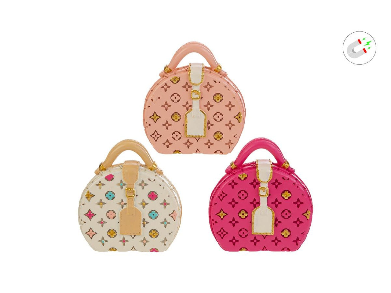 Calamita borsetta resina 4,5x5cm, in 3 colori assortiti