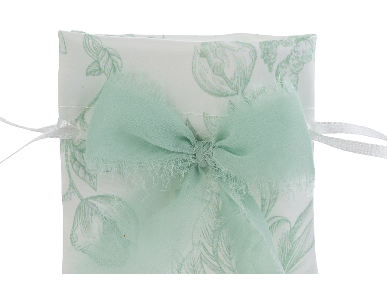 Toile de jouy sacchetto fantasia in raso 8x10cm verde