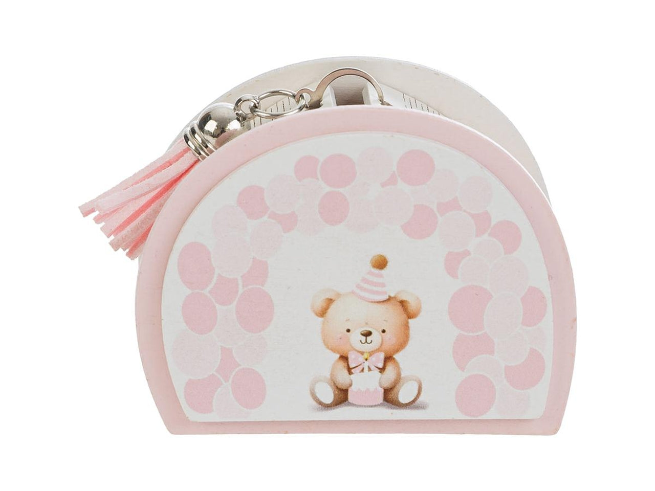 Scatolina legno orsetto 8x4,5x6,5cm rosa