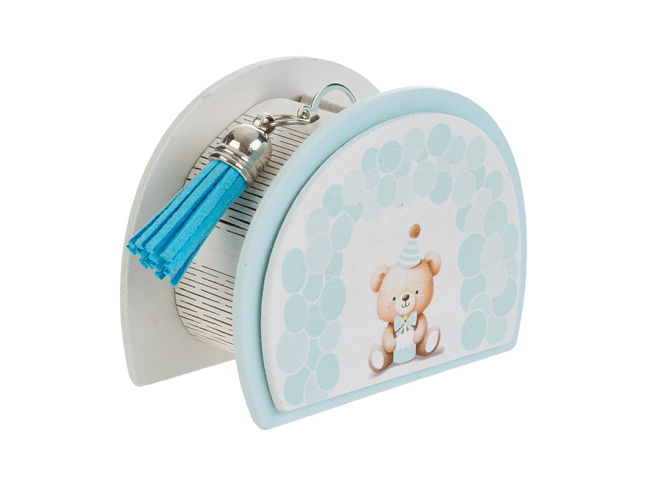 Scatolina legno orsetto 8x4,5x6,5cm celeste