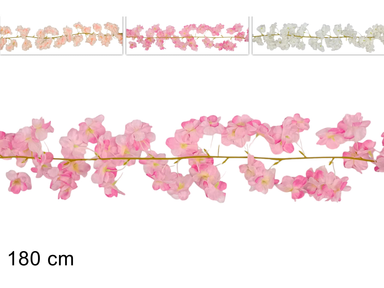 Ghirlanda 180cm fiori di pesco in 3 colori assortiti