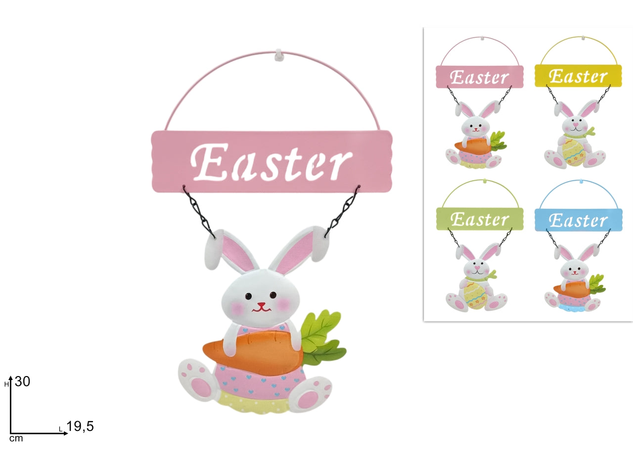 Appendino metallo coniglio easter assortito