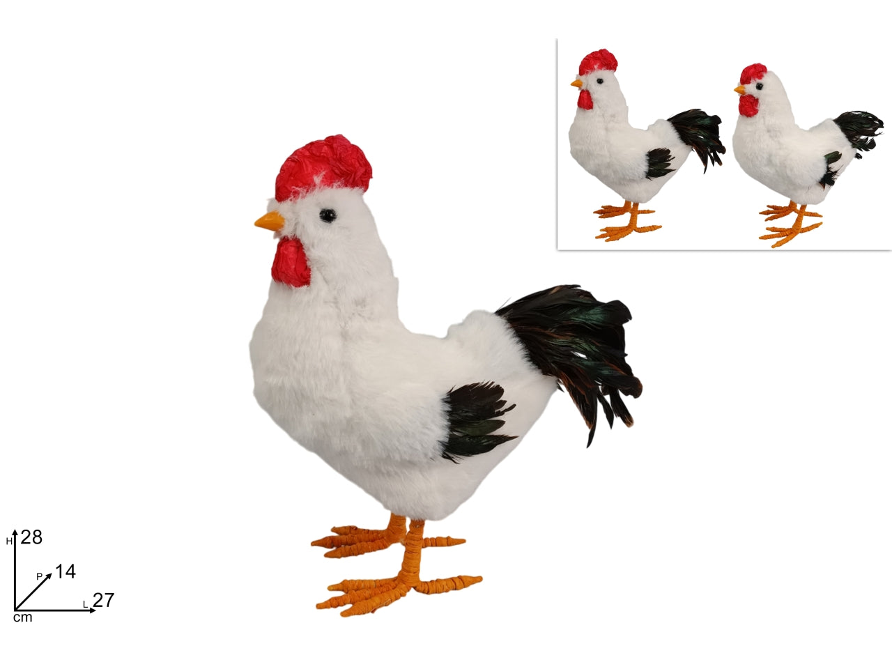 Gallina pelliccia 28cm in 2 assortimenti