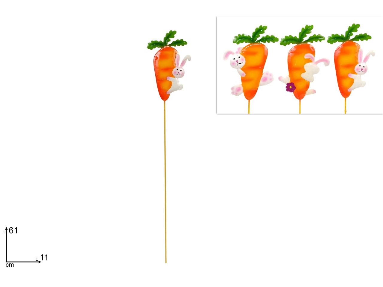 Spillone metallo carota con coniglio assortito