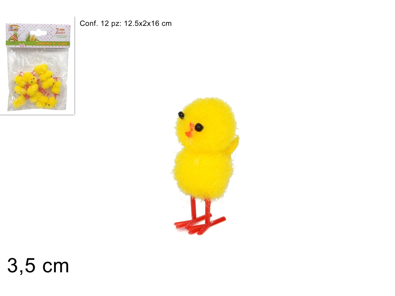 Pulcini in busta set da 12 pulcini 3,5cm