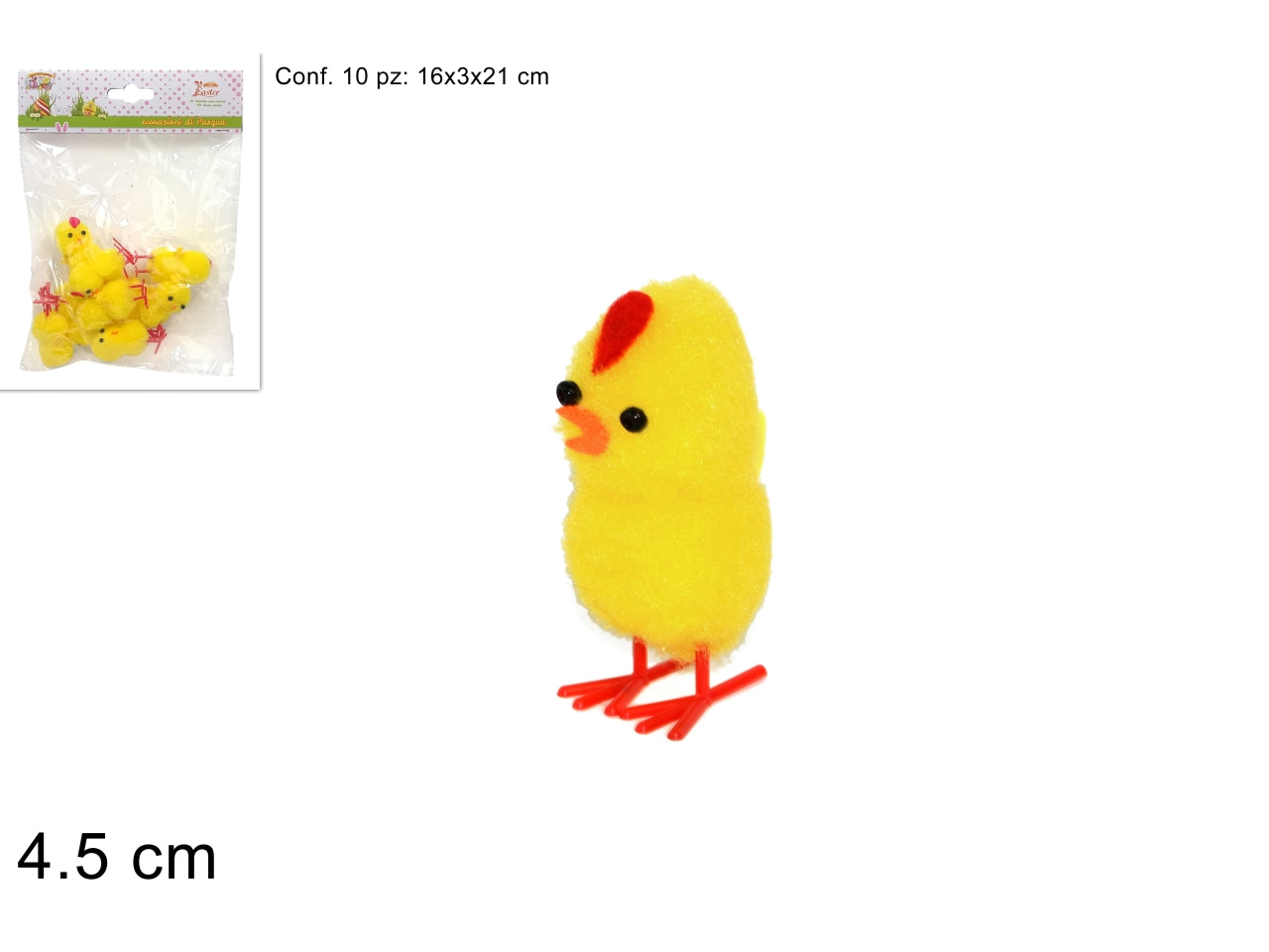 Pulcini in busta set da 10 pulcini 4,5cm
