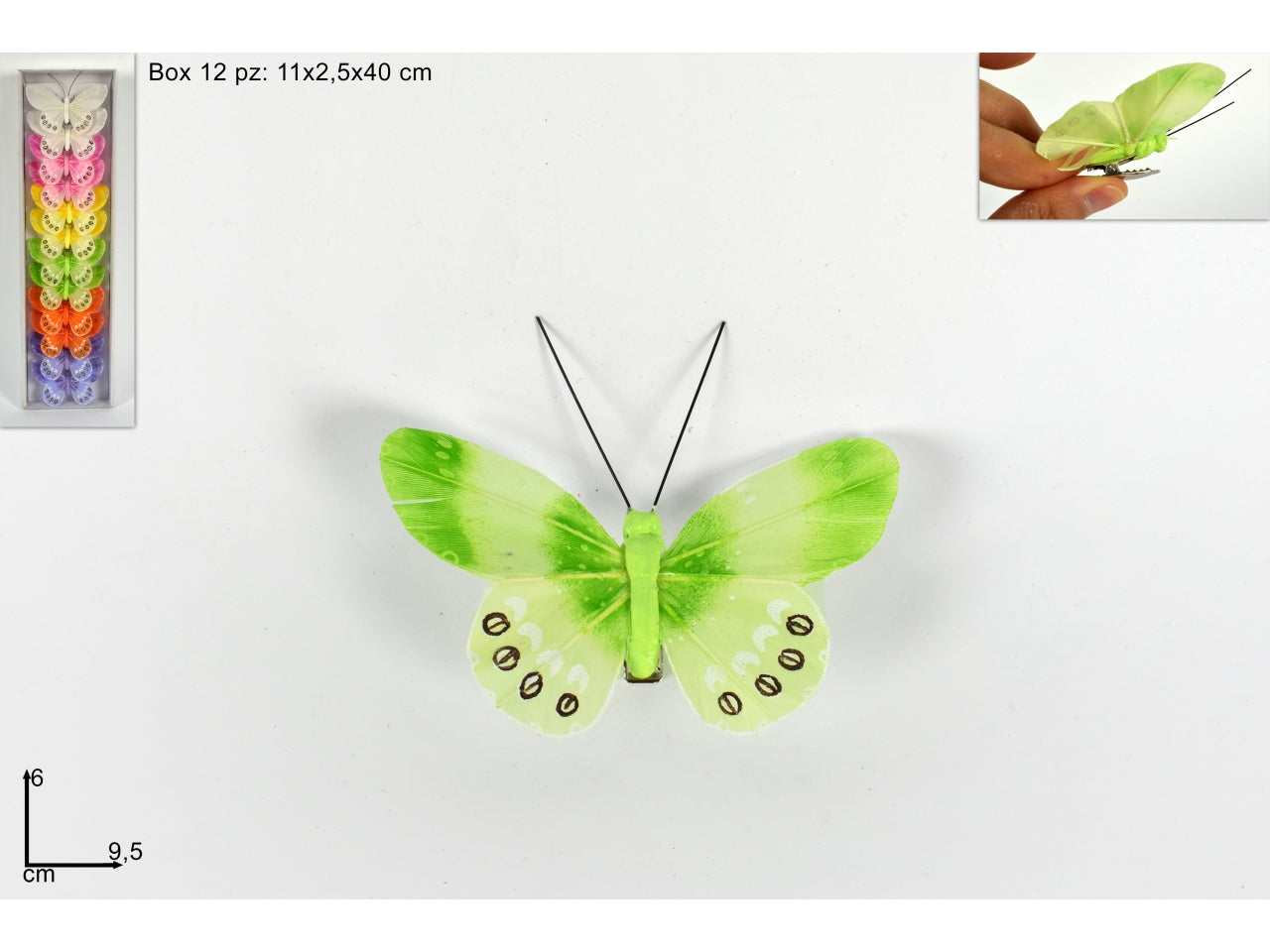 Farfalla con pinzetta colori assortiti