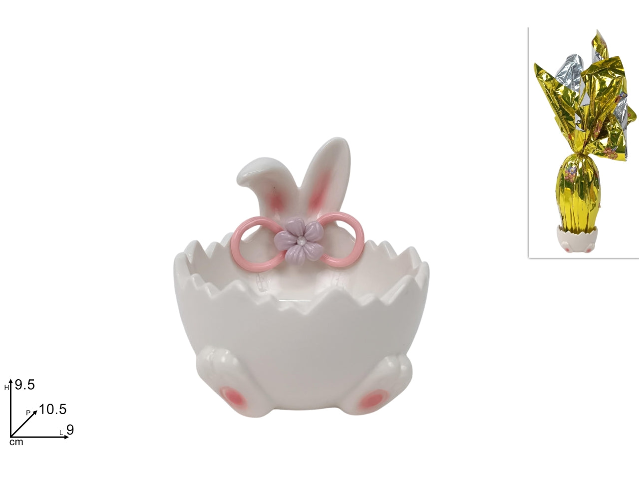 Coniglio portauovo 9,5cm in ceramica