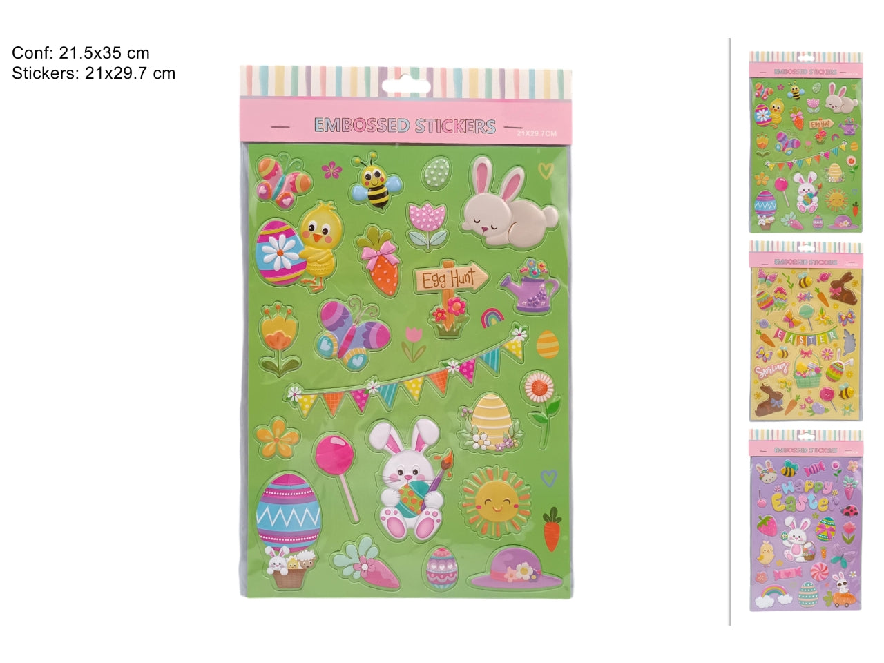 Sticker/vetrofania in rilievo in 3 assortimenti