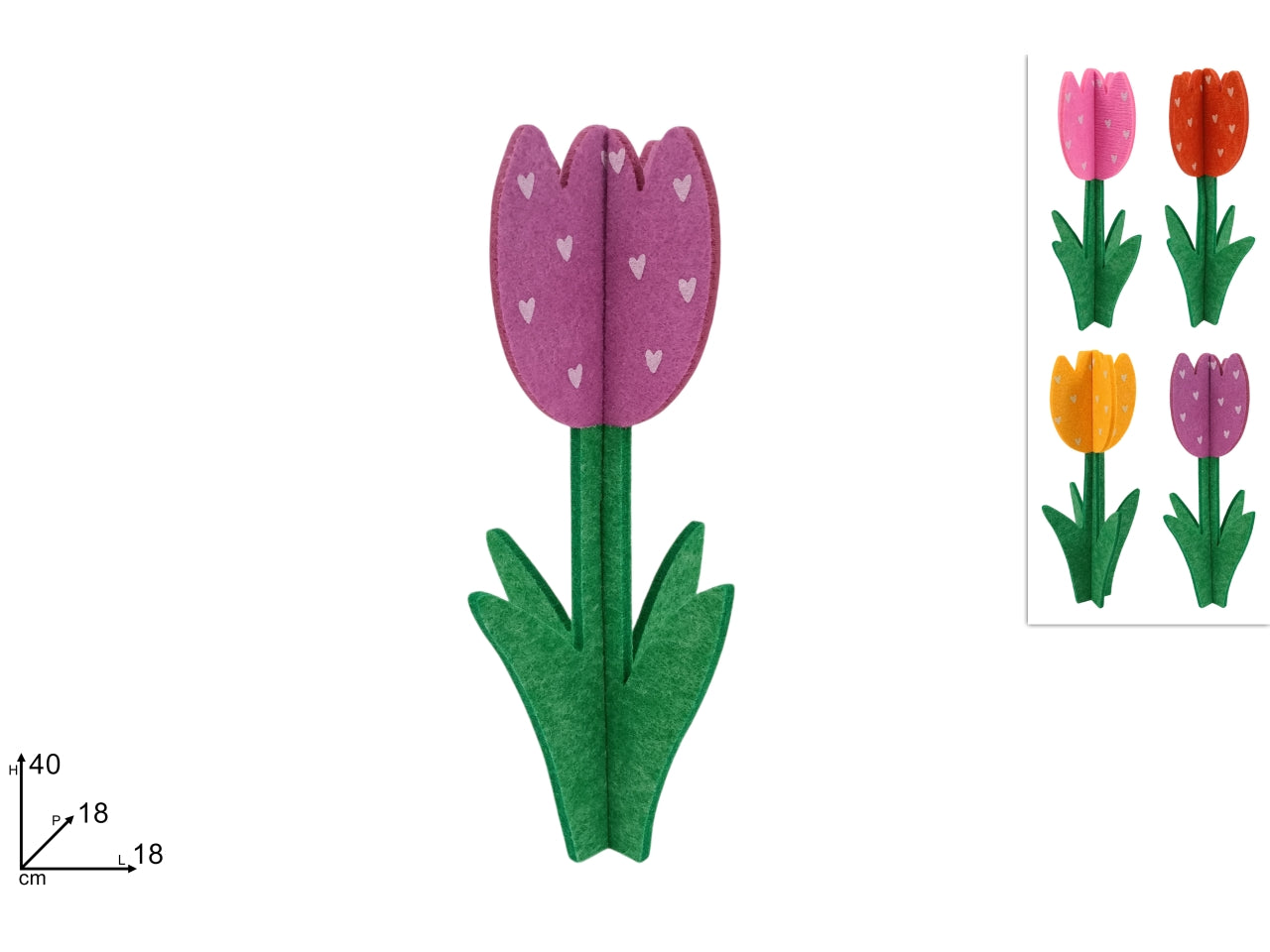 Pianta tulipano 40cm in feltro