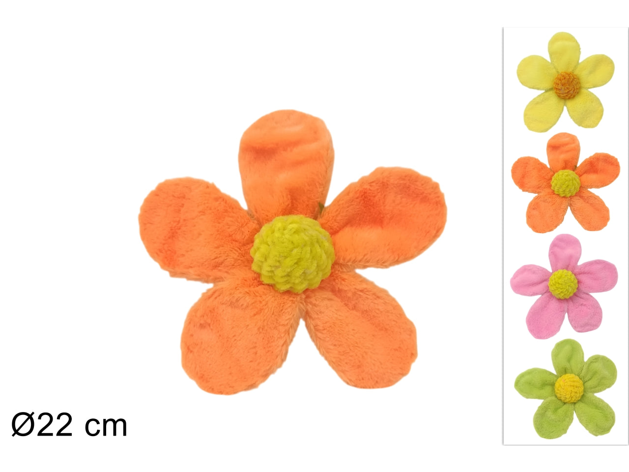 Fiore d.22cm in 4 colori assortiti