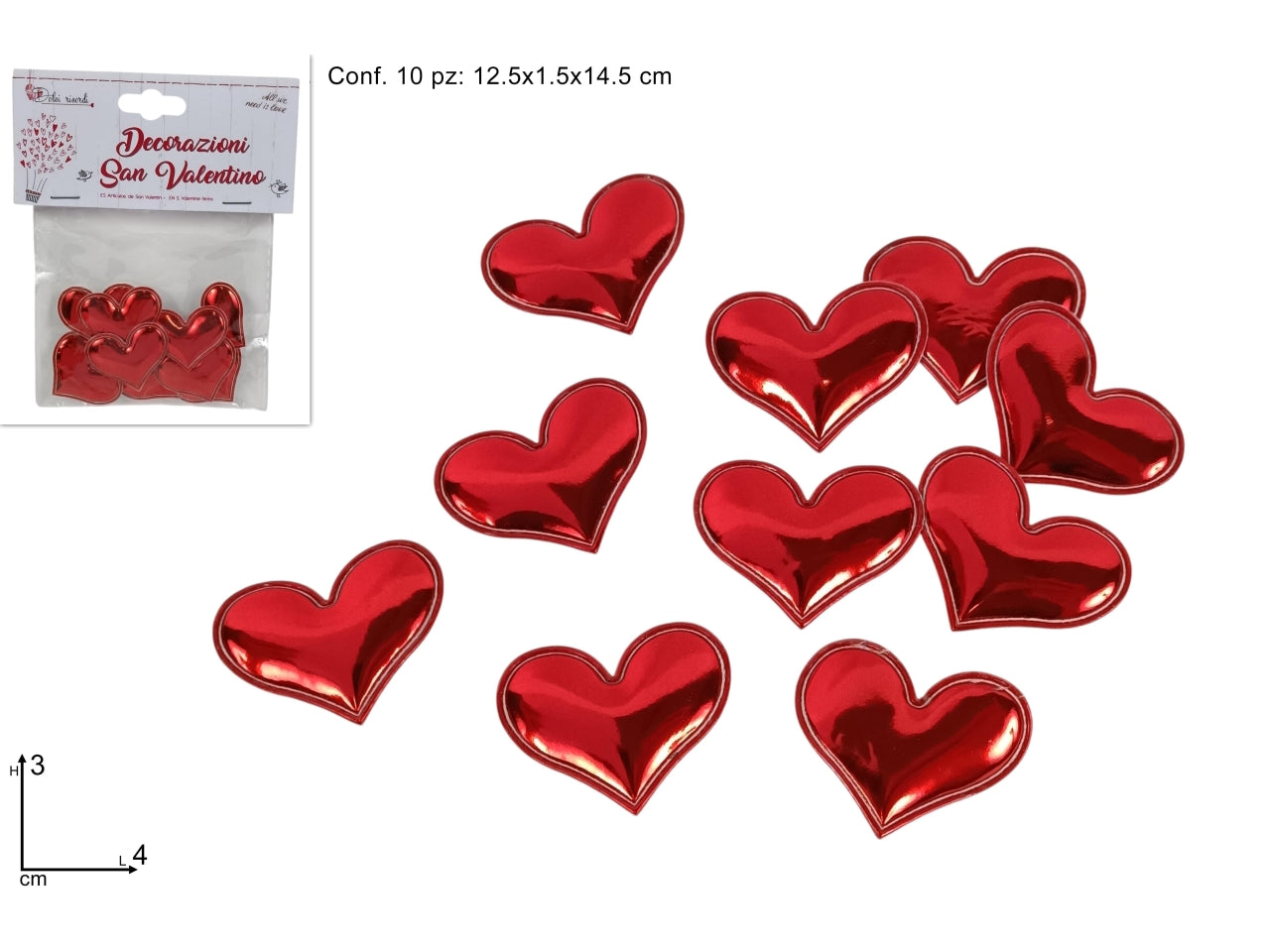 Decorazione cuoricini set 10 cuoricini