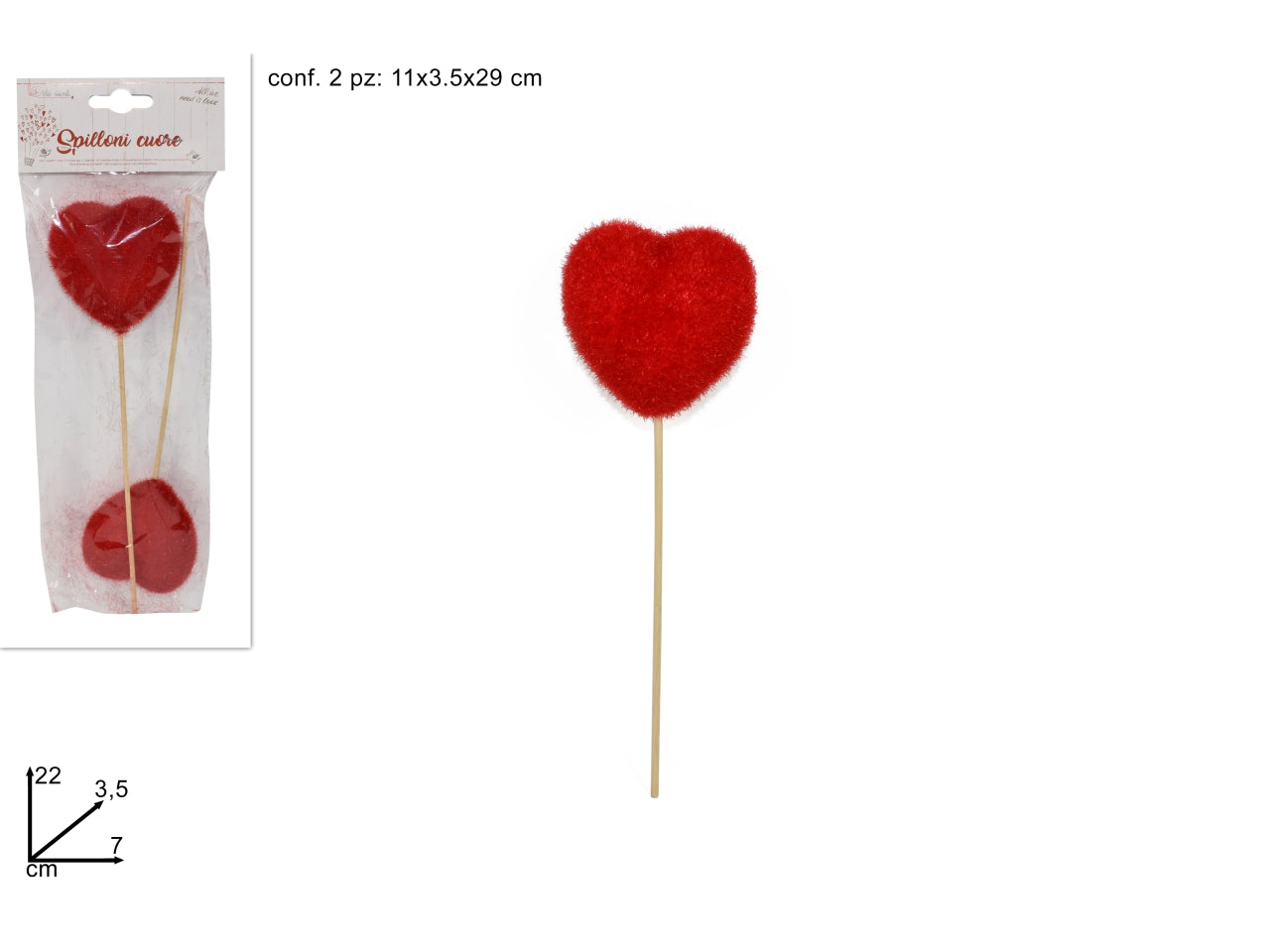 Spilloni 2 cuori san valentino