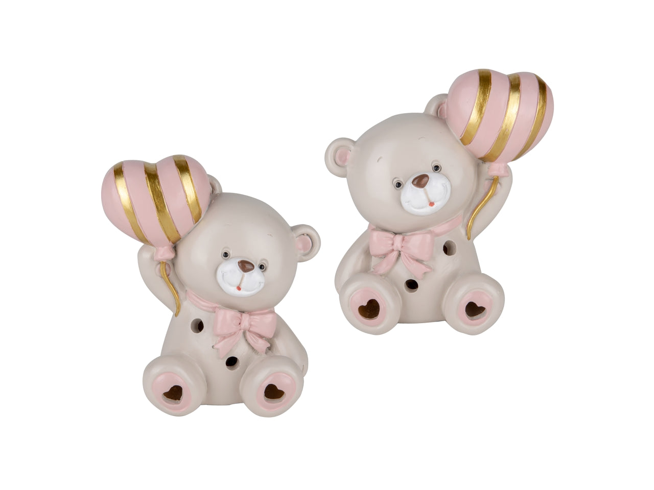 Pupo orso in resina con led 10cm rosa, 2 assortimenti