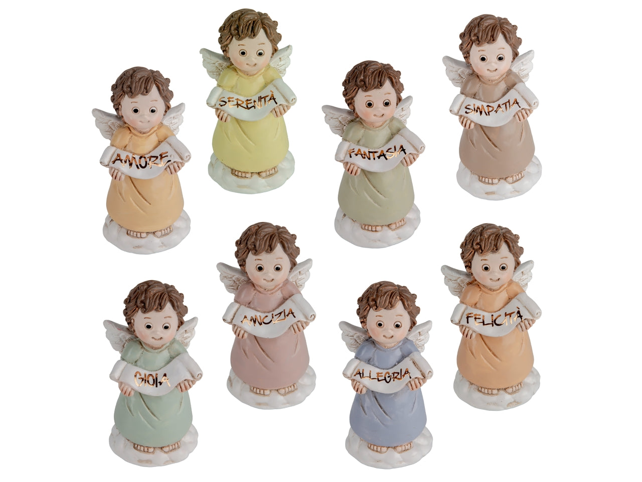 Divino angelo in resina 8cm in 8 colori assortiti