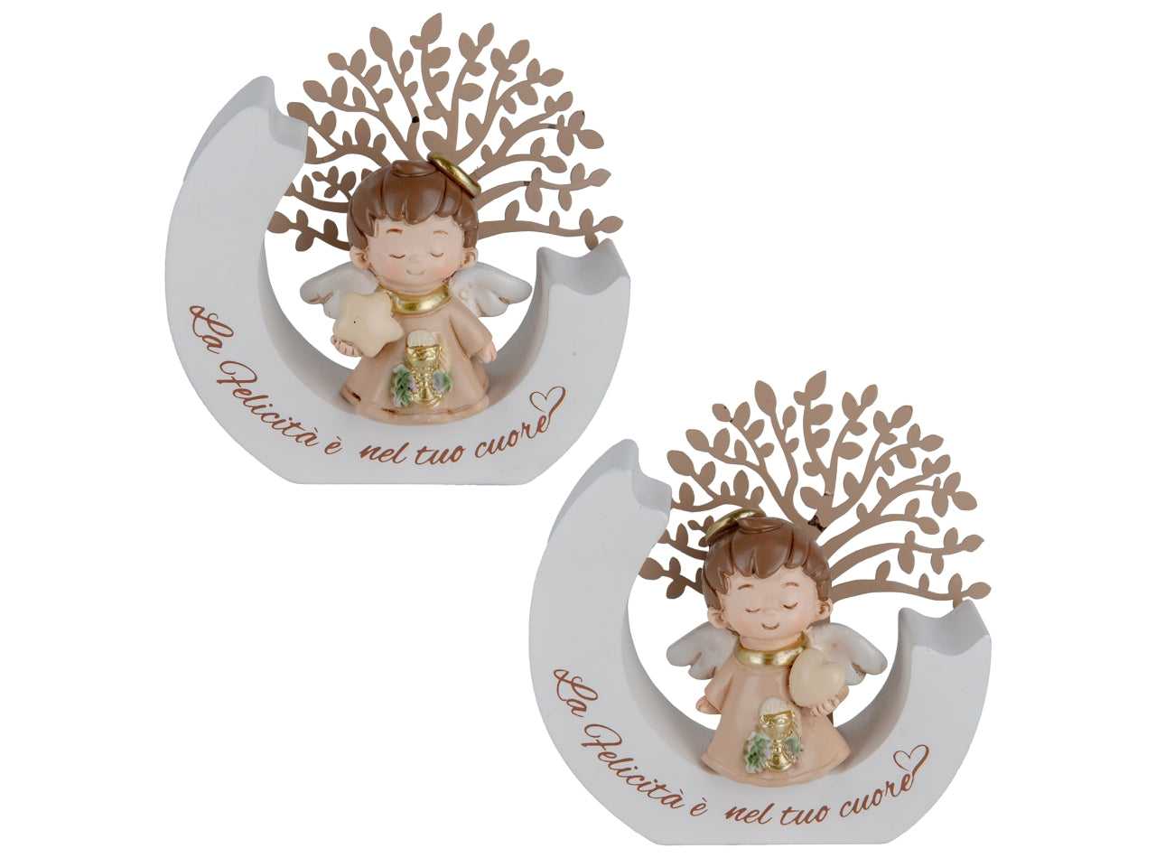 Pop angelo comunione con albero 12xh.11cm 2assortimenti