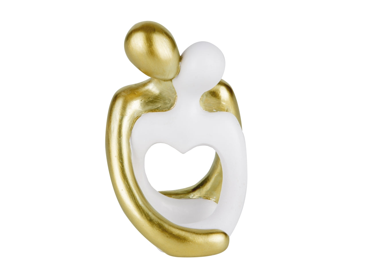 Romantic coppia in resina 12cm oro e bianco