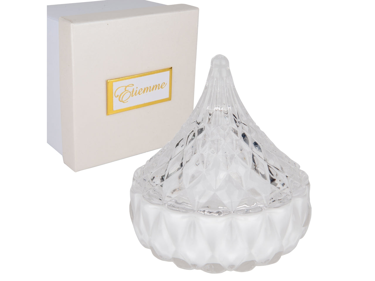 Ginevra cofanetto piramide in vetro d.8xh.8cm