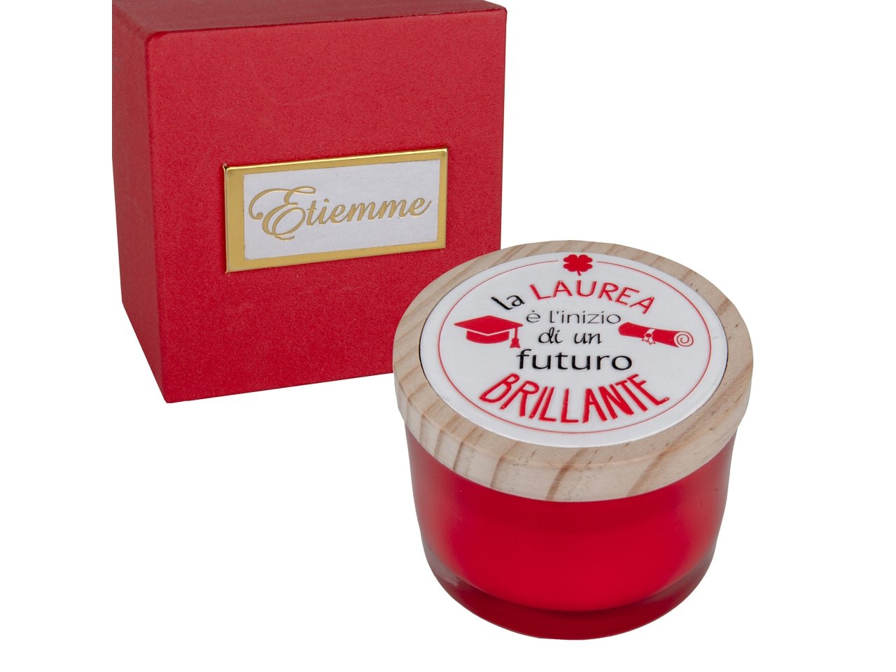 Sfavilla candela profumata con cofanetto in vetro 7,5xh.6cm laurea