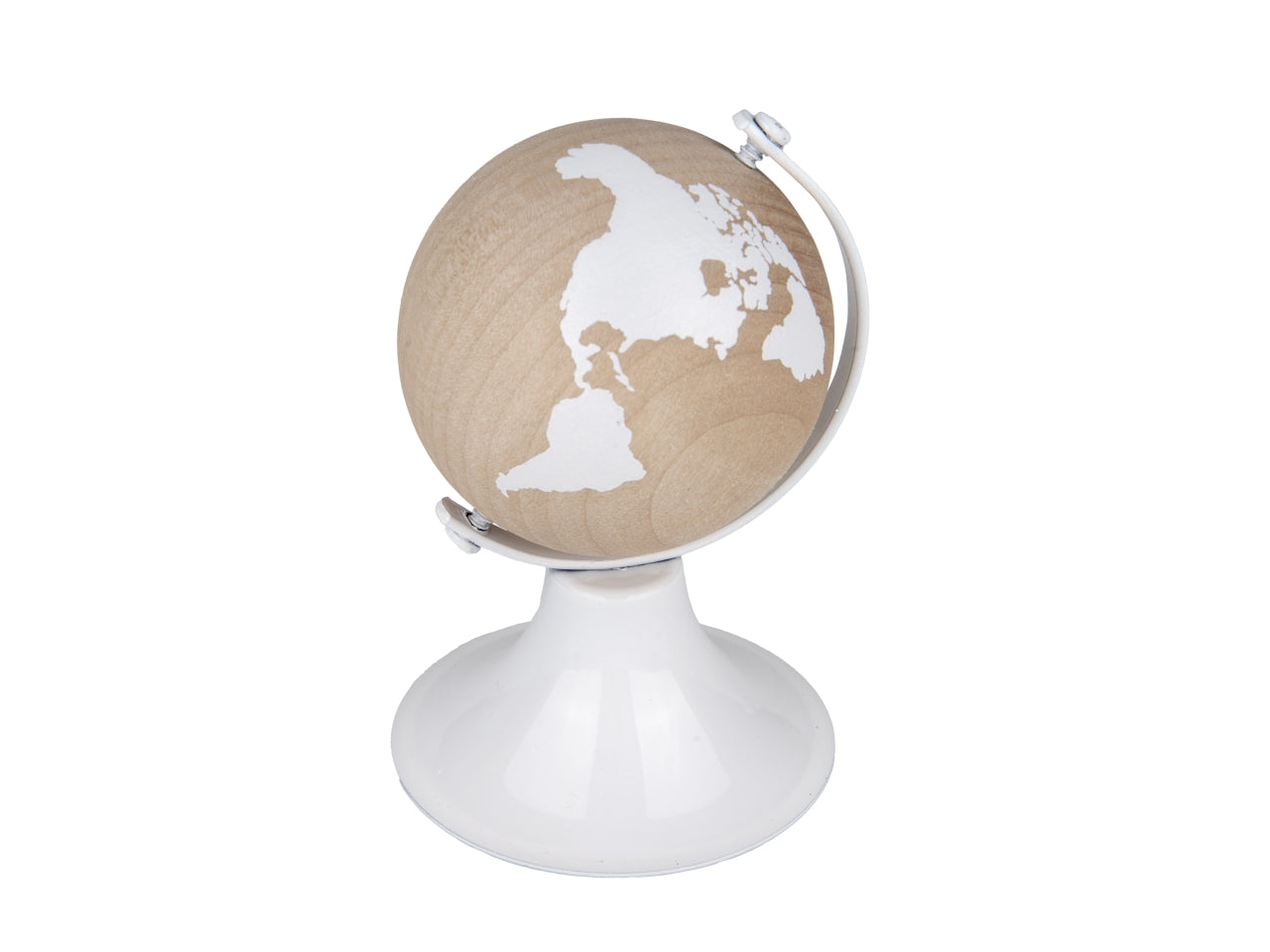 Travel mappamondo in legno con base metallo 7cm