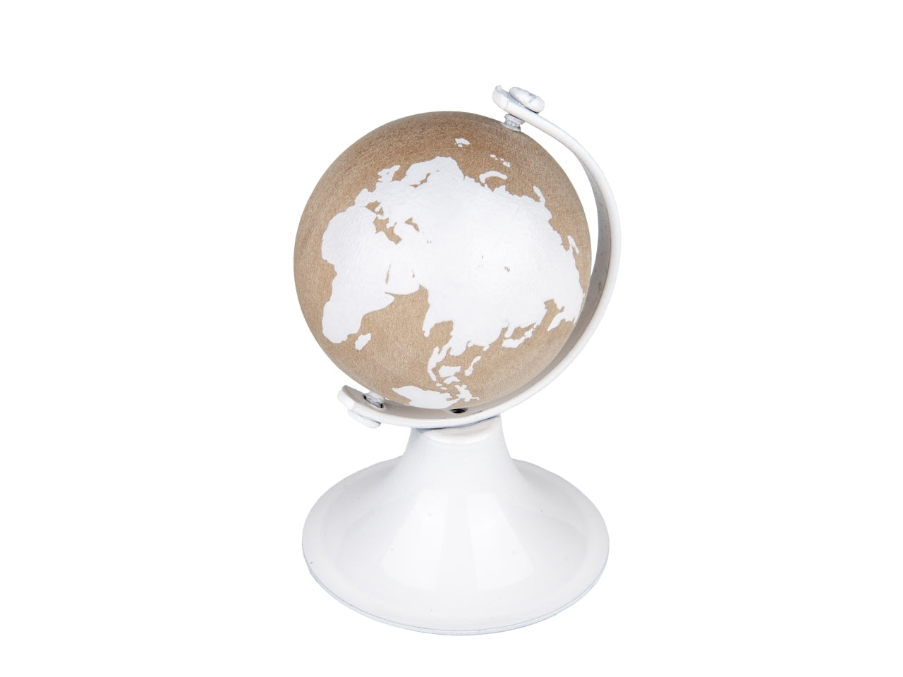 Travel mappamondo in legno con base metallo 8,5cm