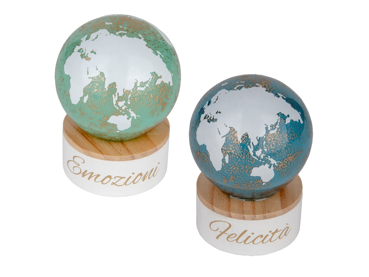 Eclissi globo mondo in vetro con led d.7xh.10cm 2assortimenti