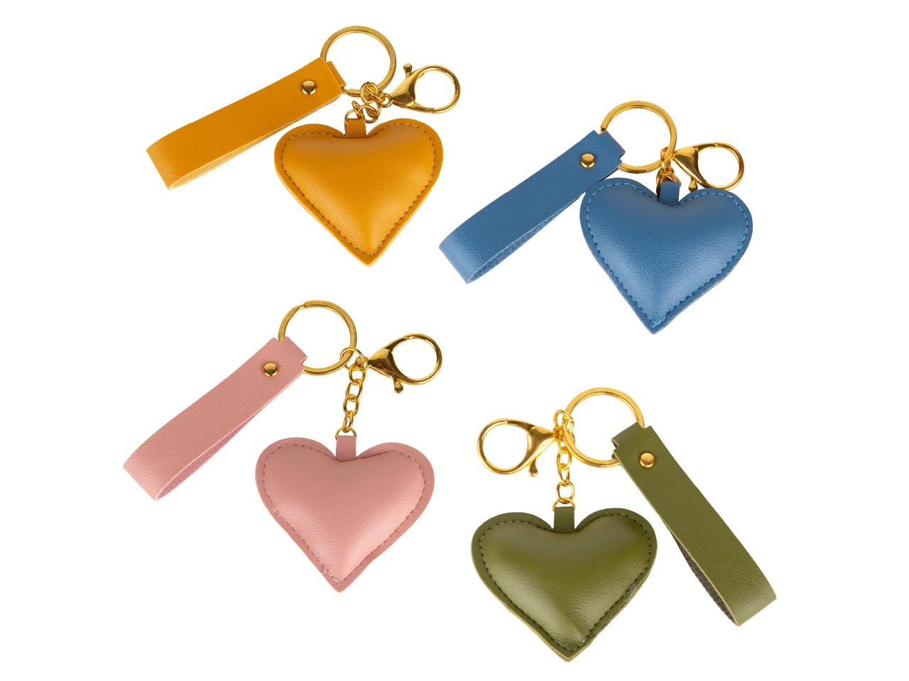 Raffinato portachiavi cuore in ecopelle 6,5cm a colori assortiti