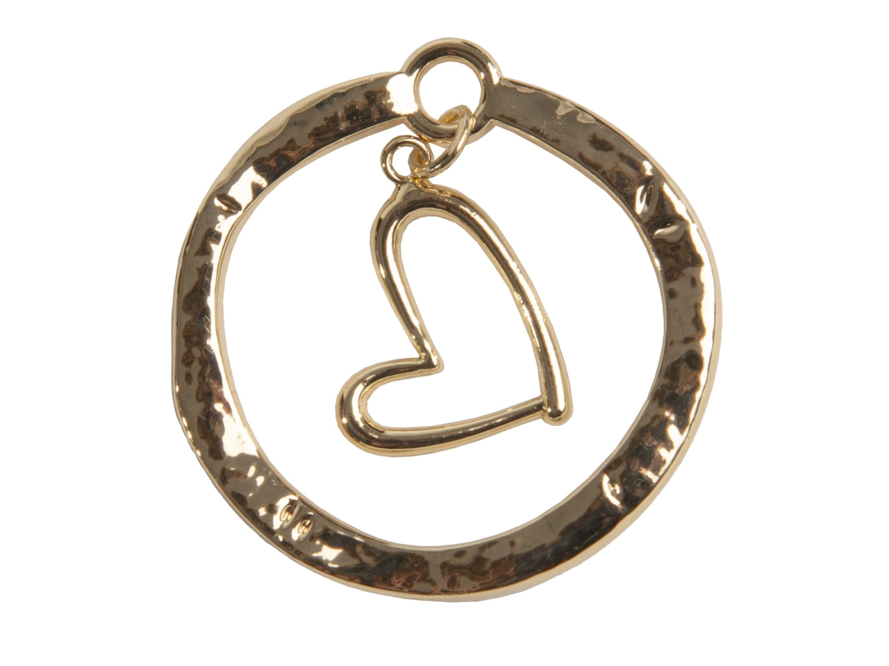 Zama ciondolo cerchio con cuore 3,5cm oro