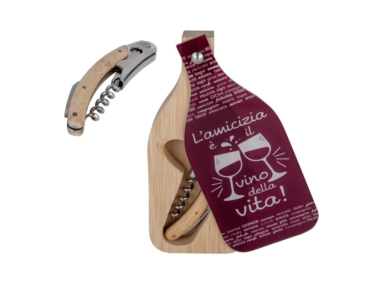 Bordeaux set vino confezione bottiglia con cavatappi 7,5x17cm