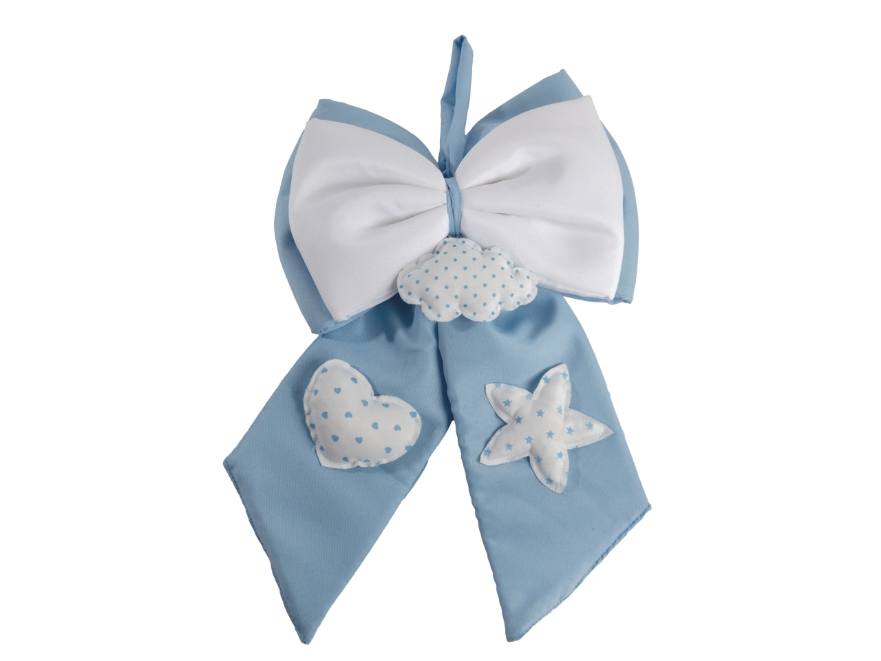 Fiocco nascita in tessuto 33xh.50cm celeste