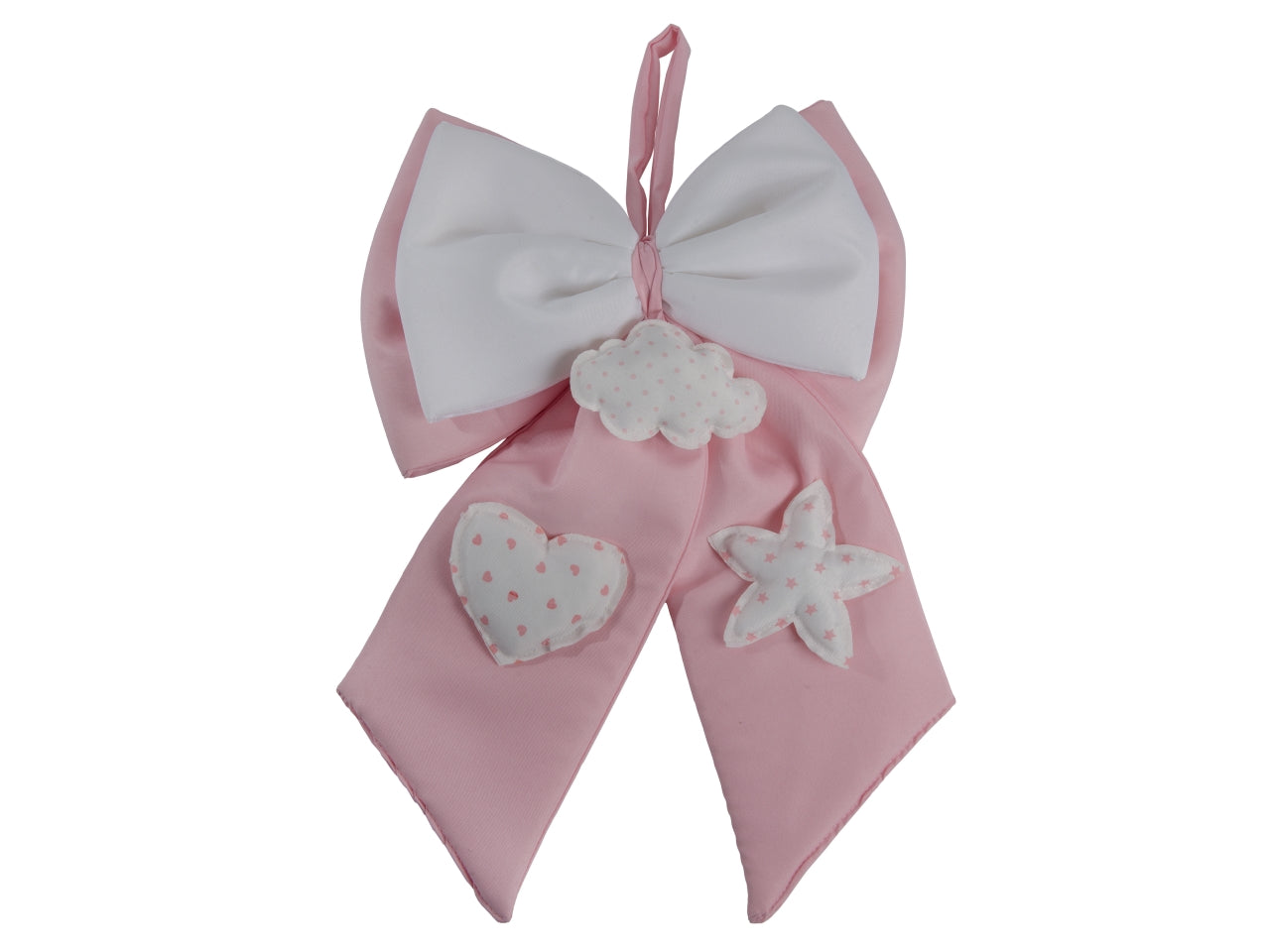 Fiocco nascita in tessuto 33xh.50cm rosa