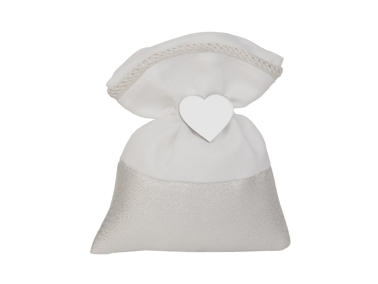 Splendor sacchetto portacontetti con cuore 10x12cm argento