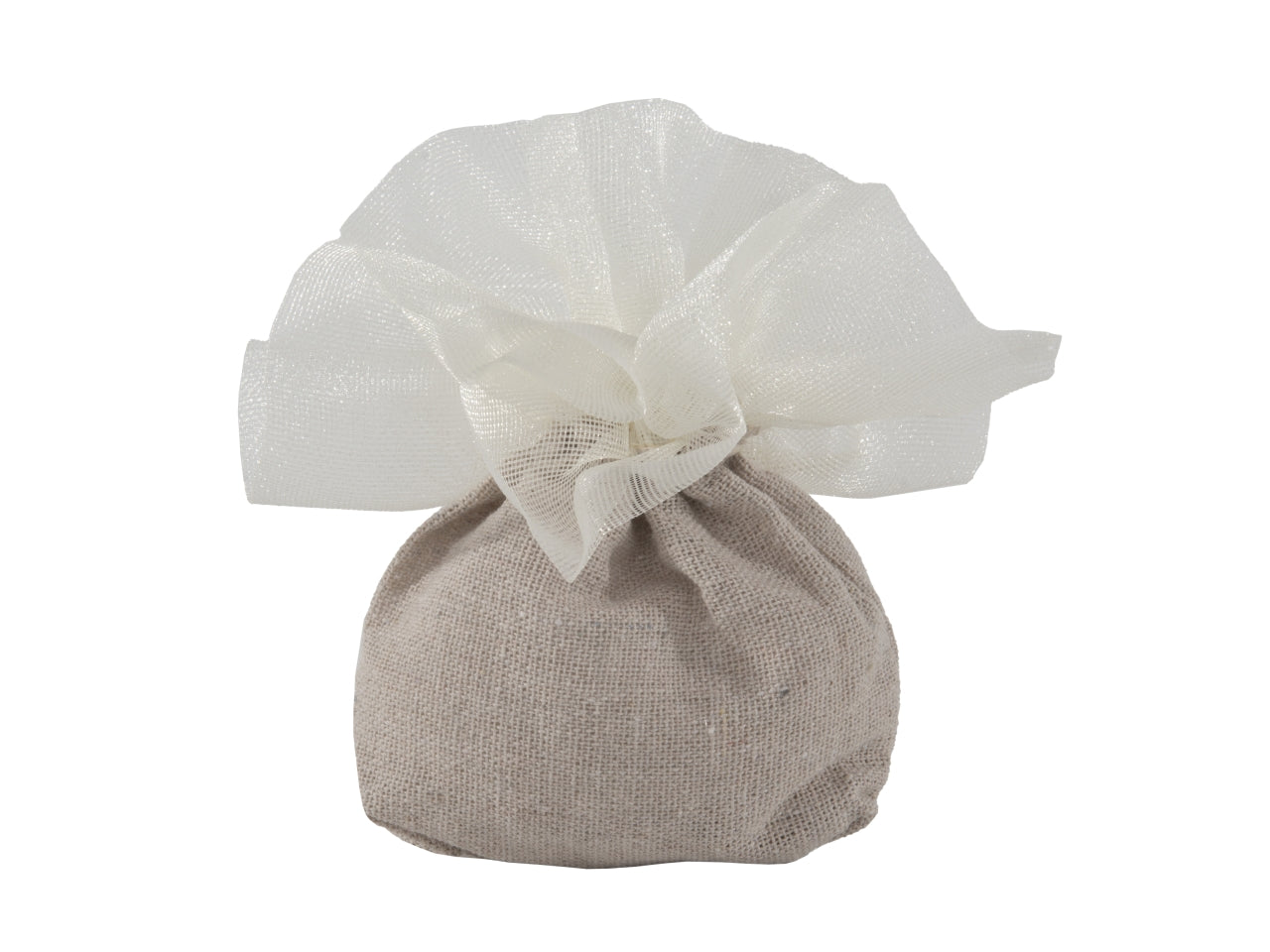 Campagna sacchetto portacontetti in tessuto 10x13cm naturale e crema