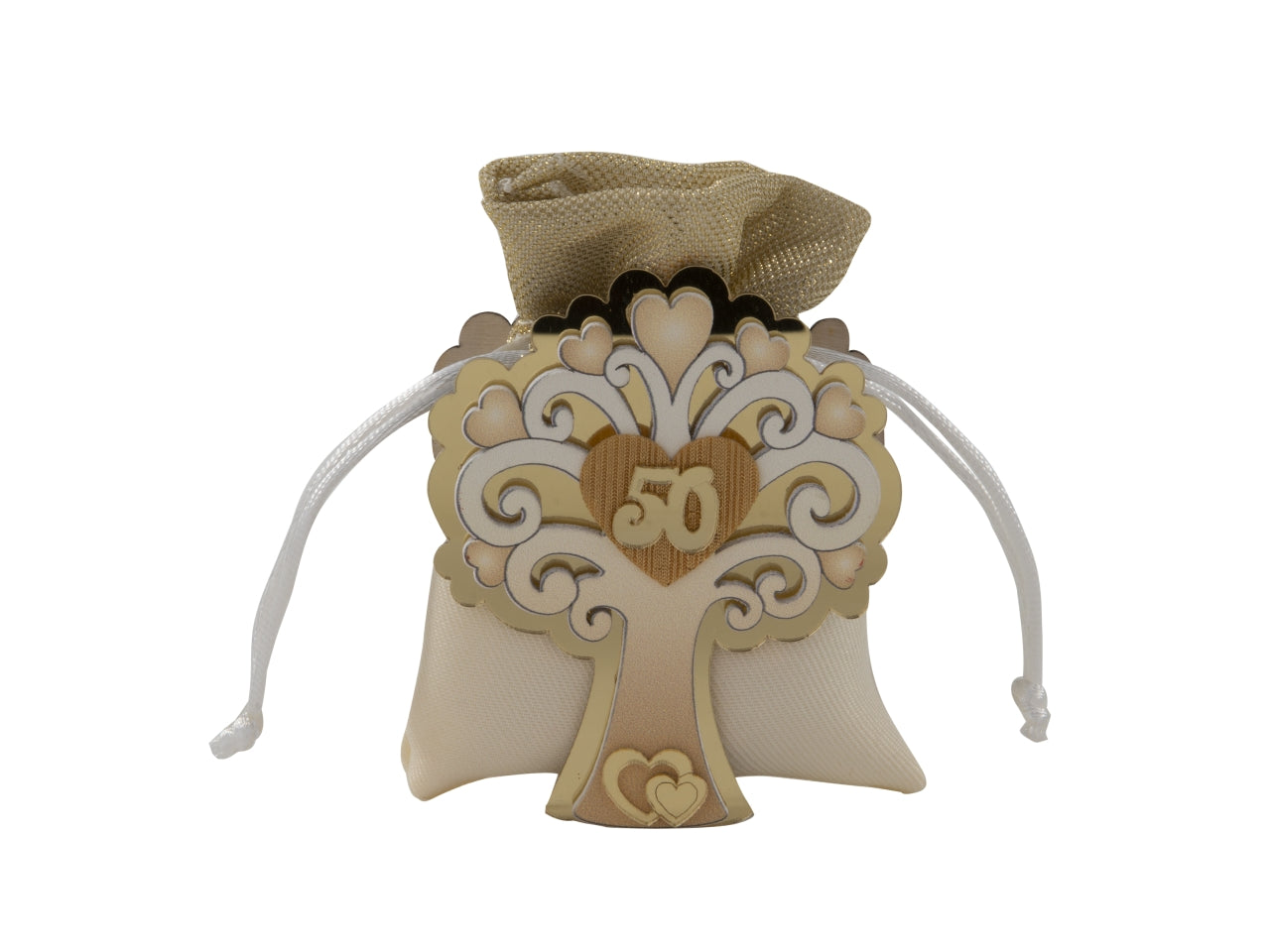 Tree sacchetto portaconfetti 9cm con albero della vita 50Â°anniversario